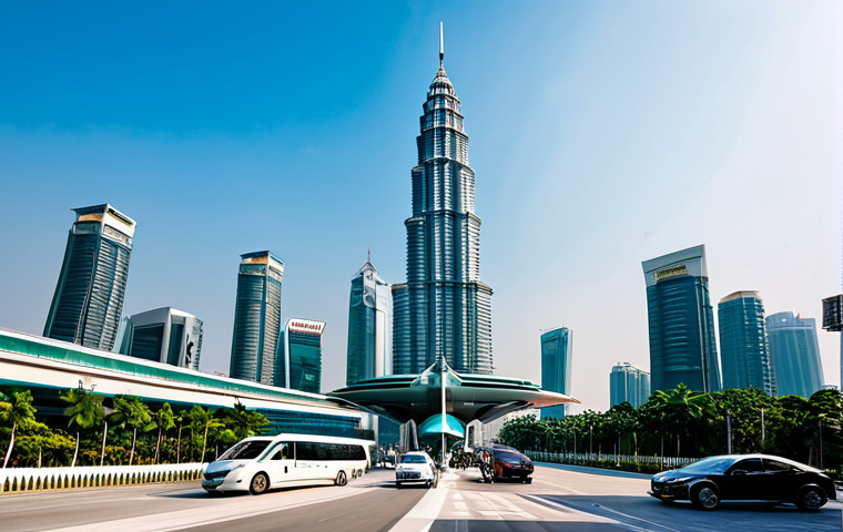 Vertiport in a Malaysian City**

"A modern vertiport in Kuala Lumpur, Malaysia, with a sleek electric flying taxi landing. The scene is busy with people commuting, all fully clothed in professional and modest attire. The background features the iconic Petronas Towers. Daytime scene, bright lighting, clear sky. Safe for work, appropriate content, professional, perfect anatomy, natural proportions, well-formed hands, proper finger count."

**
